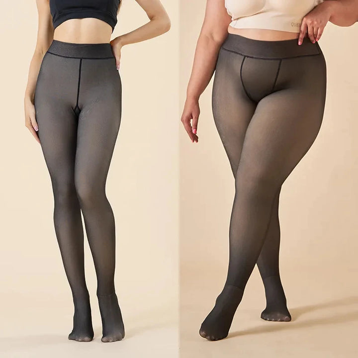 Thermal Tights With Fleece Lining 2 for 1