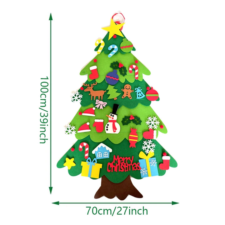 DiscoveryTree™ - Montessori Felt Christmas Tree - 34 Ornaments + Flashing Lights as a Gift!